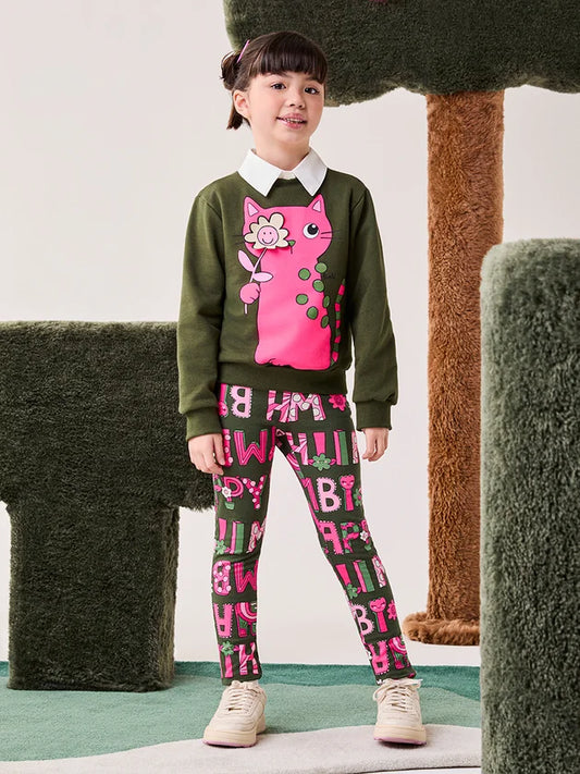 Conjunto Infantil Moletom Verde Oliva Bimbi