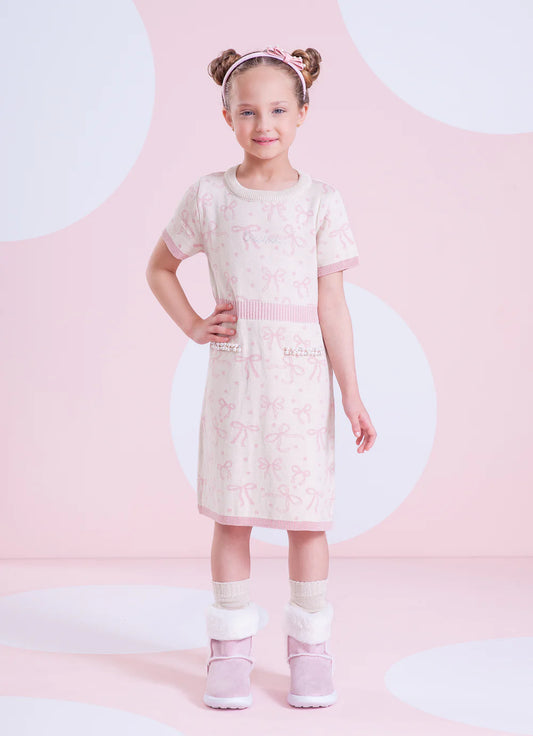 Vestido Infantil Tricot Laços Pituchinhus