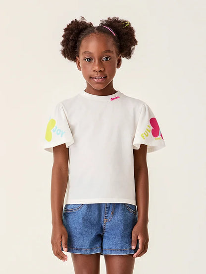 Blusa Infantil Menina Branca Bimbi