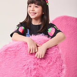 Blusa Infantil Preta Flores Buá