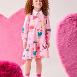 Vestido Infantil Rosa Cachorrinhos Bimbi