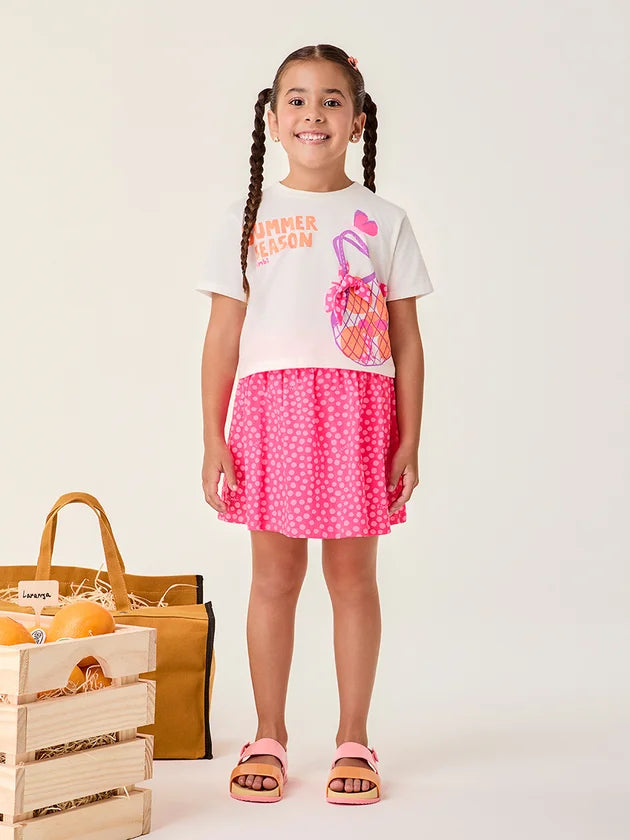 Conjunto Infantil Menina Rosa Poá Buá