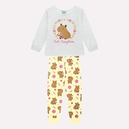 Pijama Infantil Cinza Capivara Buá
