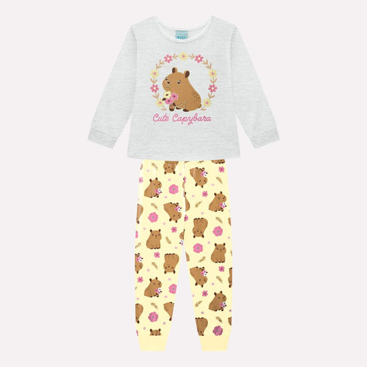 Pijama Infantil Cinza Capivara Buá