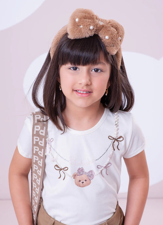 Blusa Infantil Ursinha Off Pituchinhus