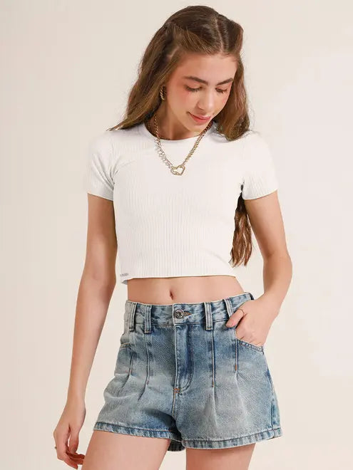 Blusa Cropped Canelada Basic Poah