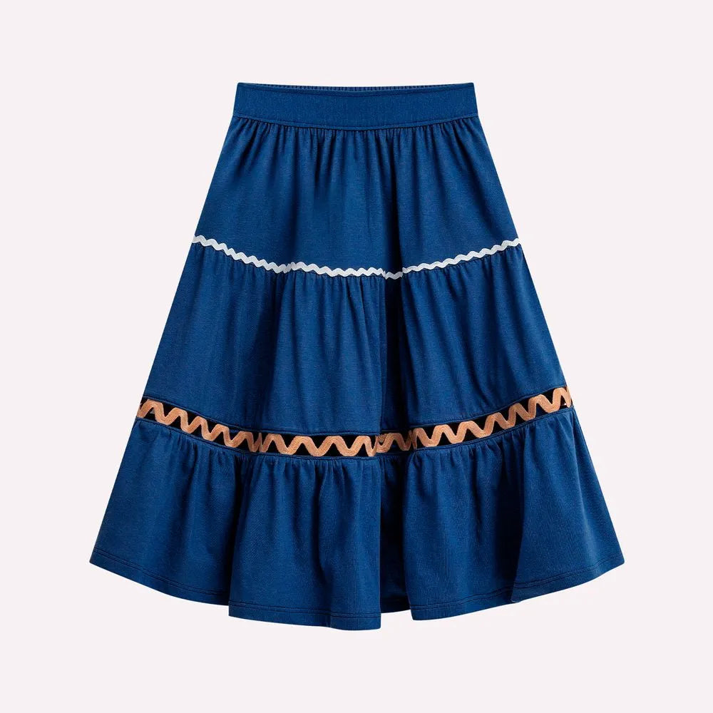 Conjunto Teen Cropped e Saia Midi