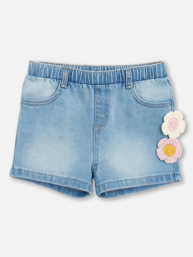 Conjunto Infantil com Flores de Crochê