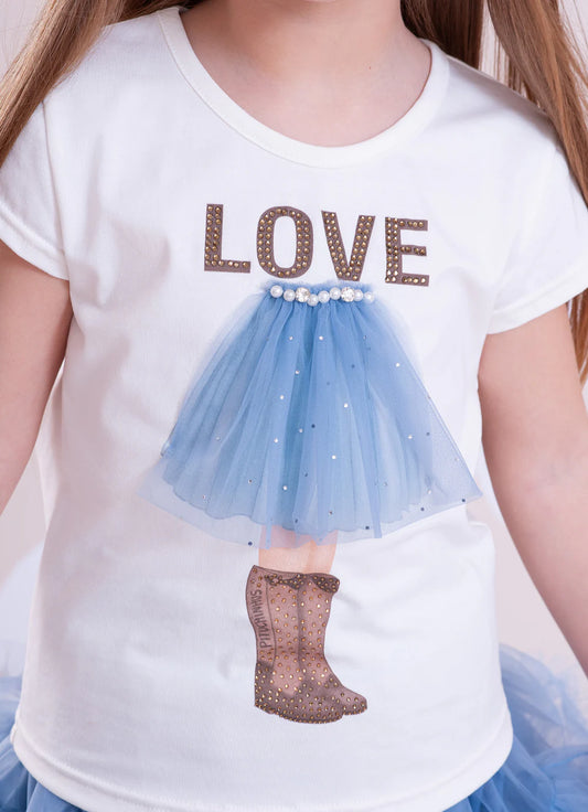 Blusa Cotton Infantil Love Pituchinhus