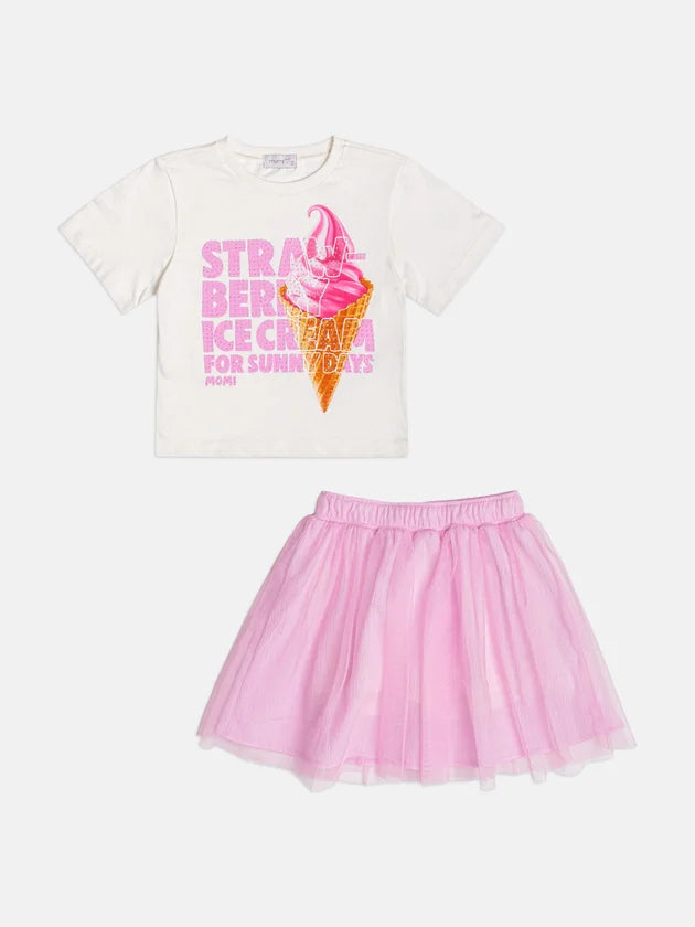 Conjunto Infantil Menina Rosa Sorvete Momi