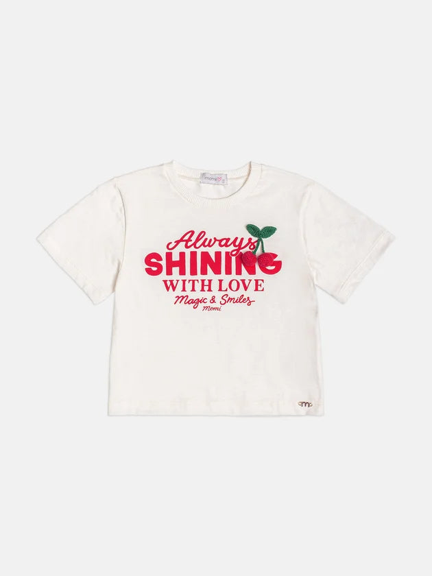 Blusa Infantil Menina Cereja Crochê Momi