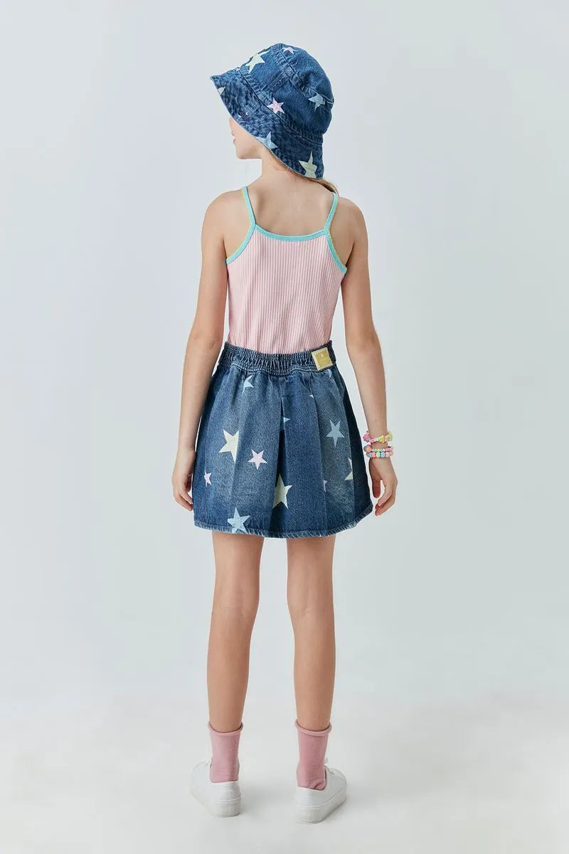 Saia Jeans Estrelas  UM+UM