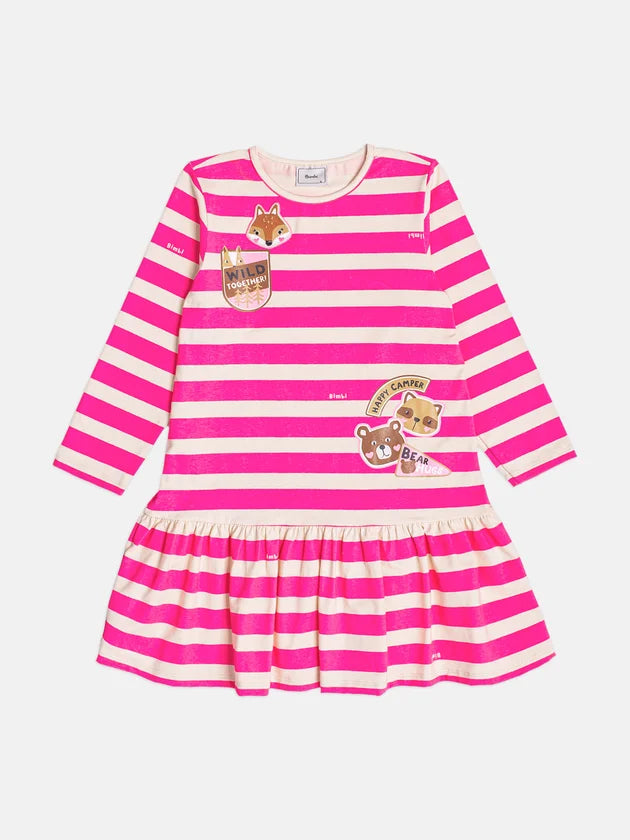 Vestido Infantil Listrado Raposinha
