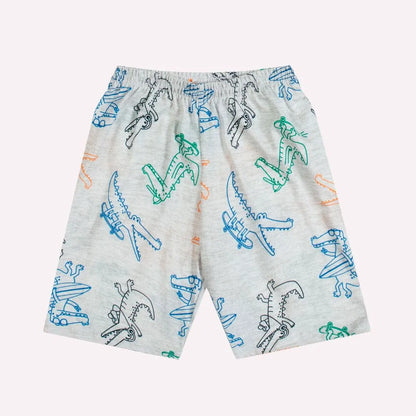 Pijama Infantil Menino Cinza Jacaré
