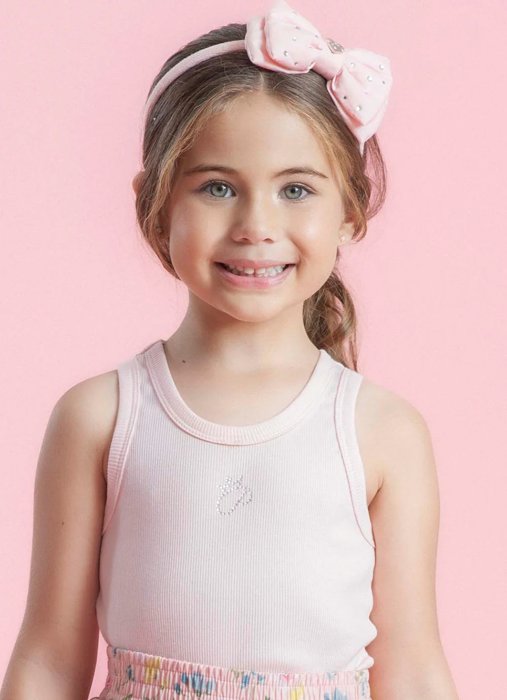 Regata Infantil Cropped Rosa Pituchinhus