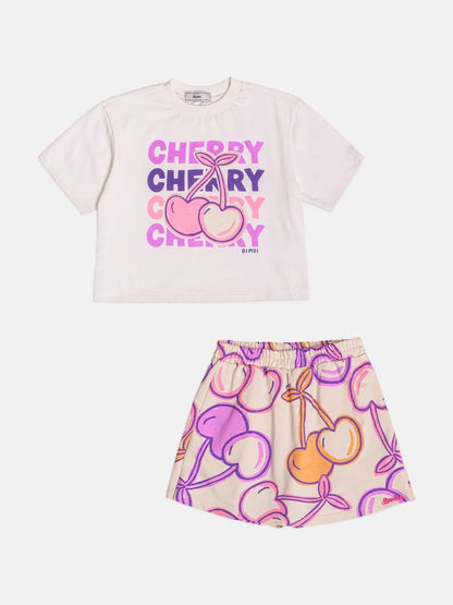 Conjunto Infantil Cherry Lilás Bimbi