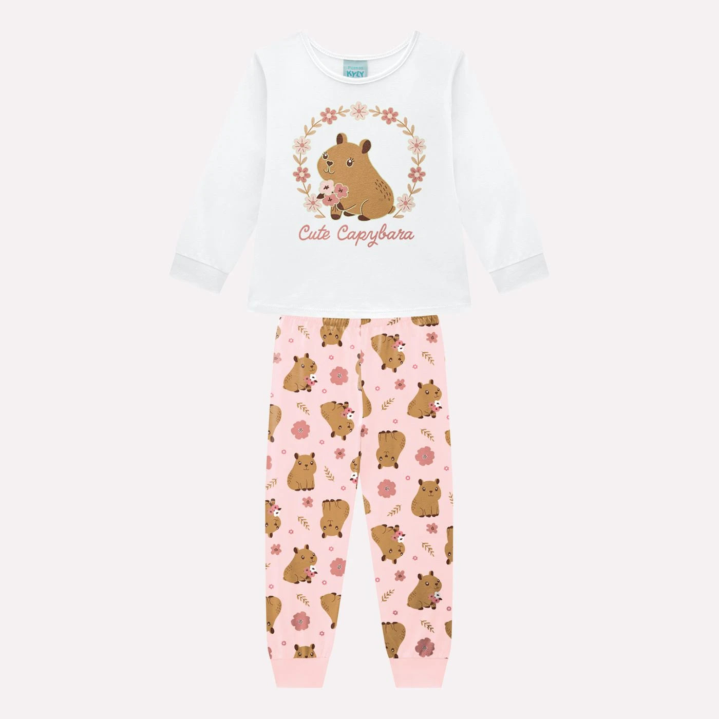Pijama Infantil Rosa Capivara Buá
