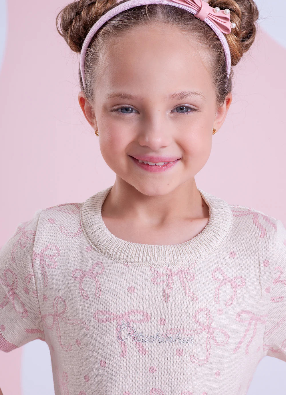 Vestido Infantil Tricot Laços Pituchinhus