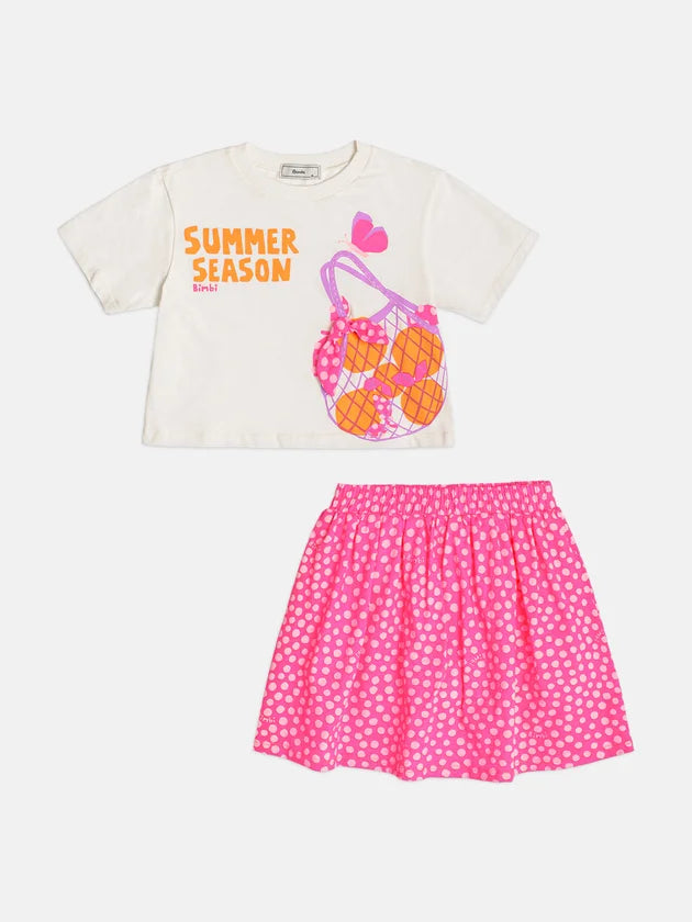 Conjunto Infantil Menina Rosa Poá Buá