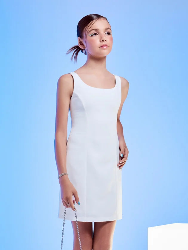 Vestido Teen Alfaiataria com Recorte Authoria