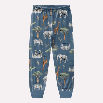 Pijama Infantil Azul Animais Buá