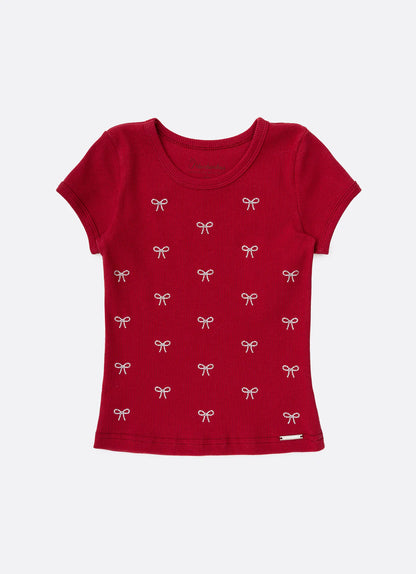 Blusa Infantil Lacinhos Strass Pituchinhus