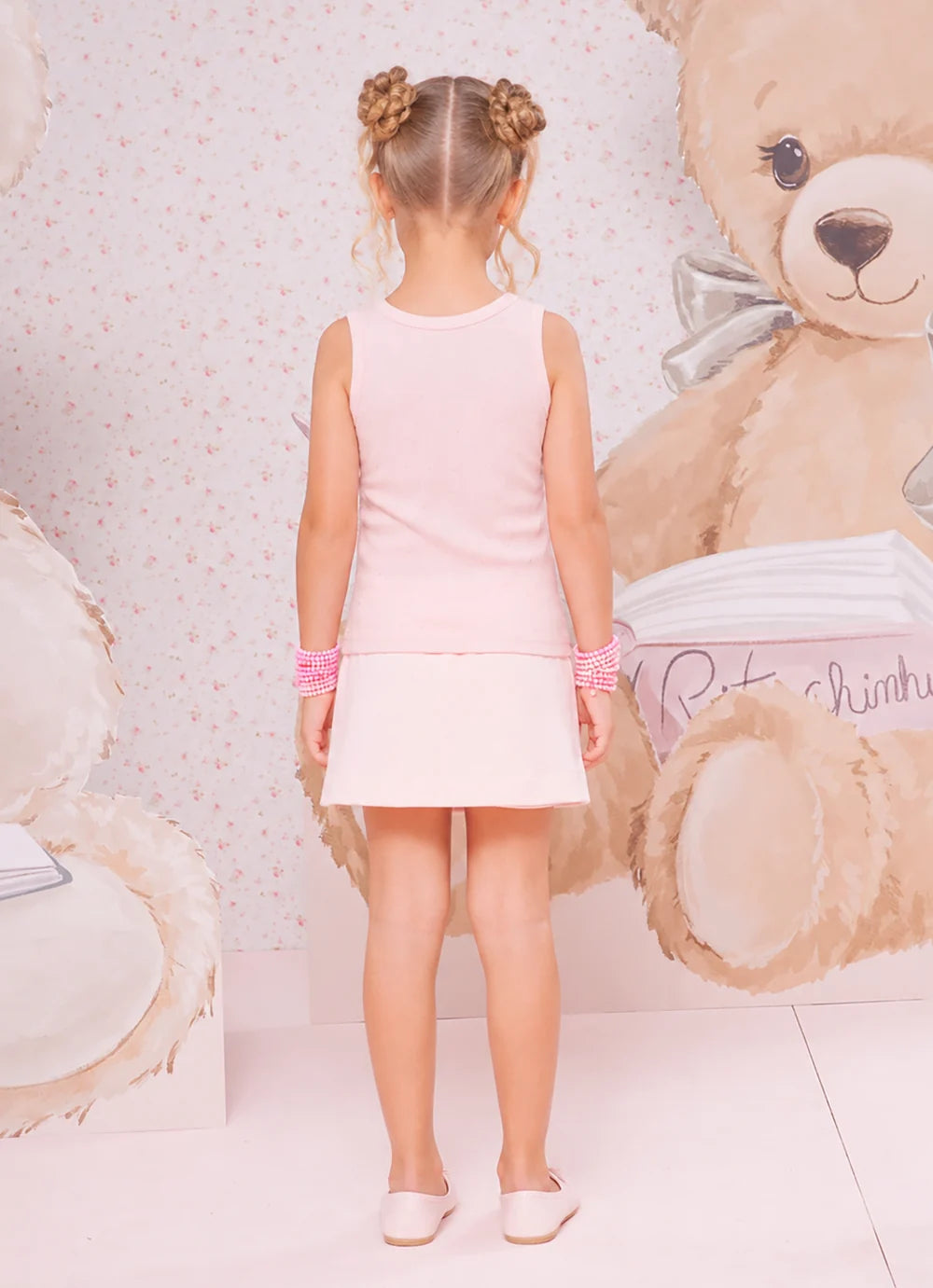 Regata Infantil Rosa Cristais Pituchinhus