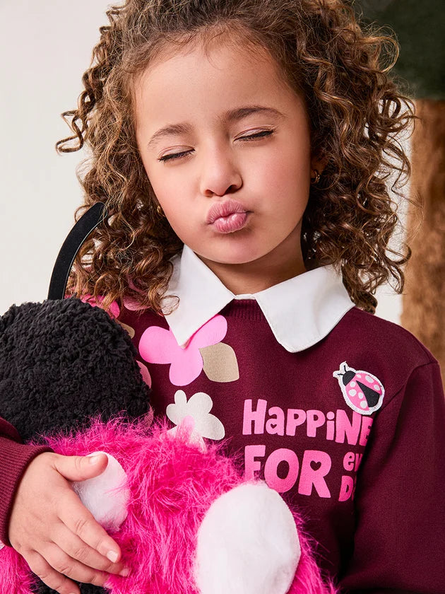 Conjunto Infantil Bordô Flores Buá
