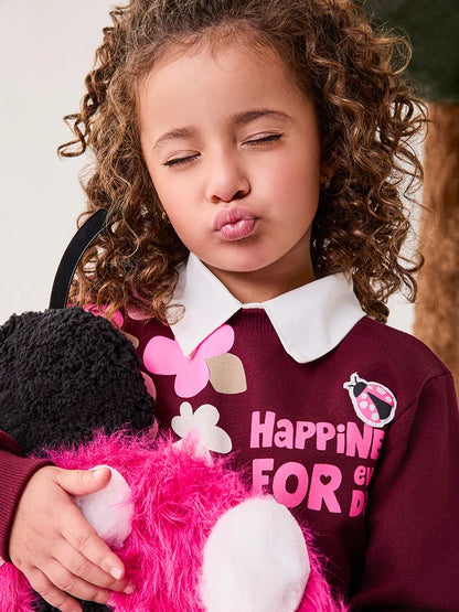 Conjunto Infantil Bordô Flores Buá