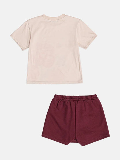 Conjunto Infantil Bordô Flores Bimbi