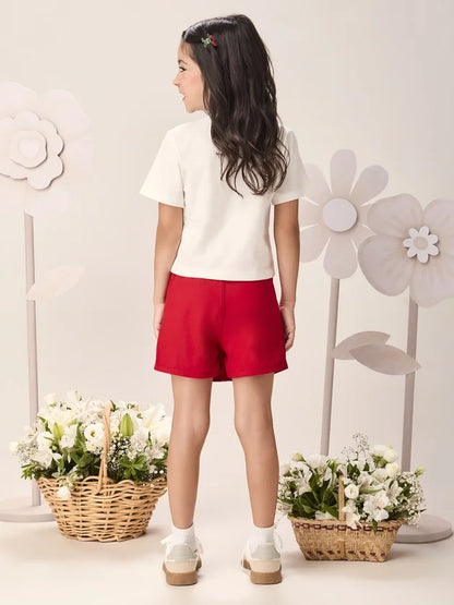 Blusa Infantil Menina Cereja Crochê Momi
