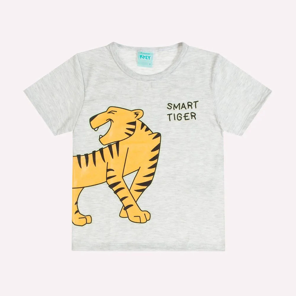 Pijama Infantil Menino Cinza Tigre