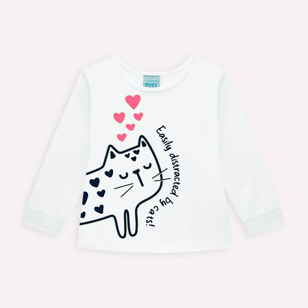 Pijama Gatinha Branco