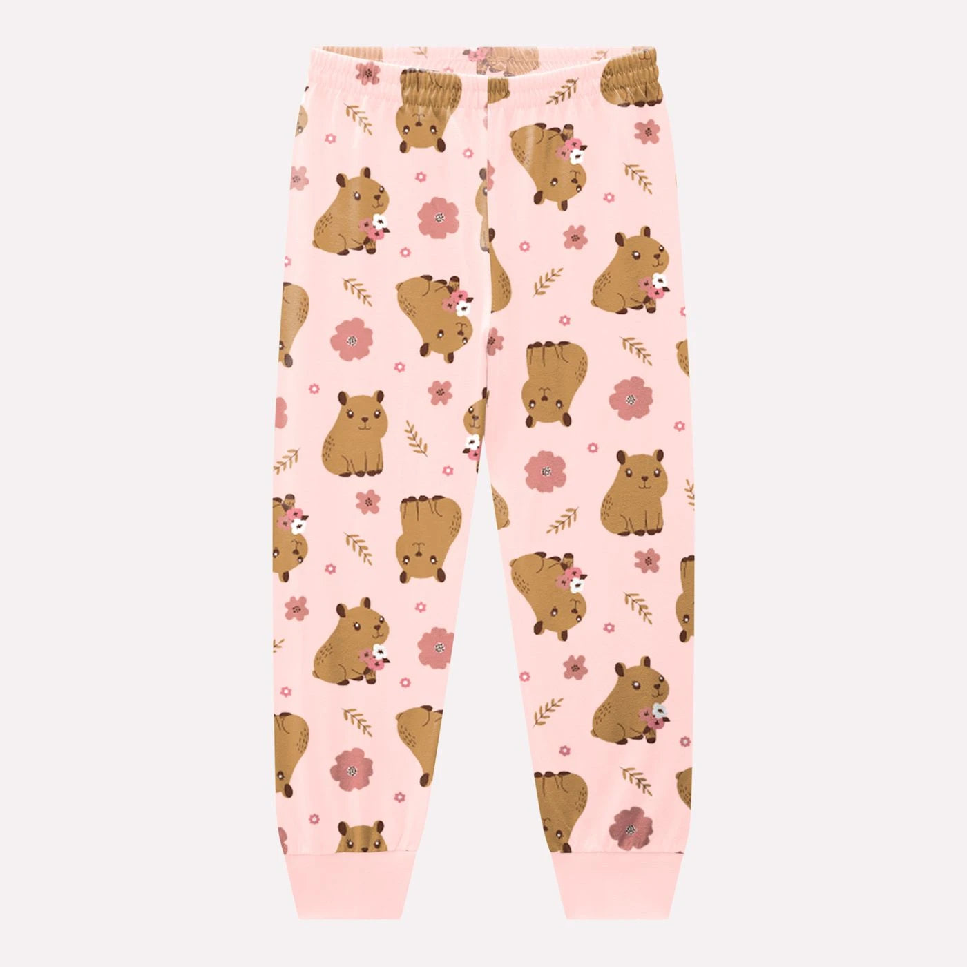 Pijama Infantil Rosa Capivara Buá