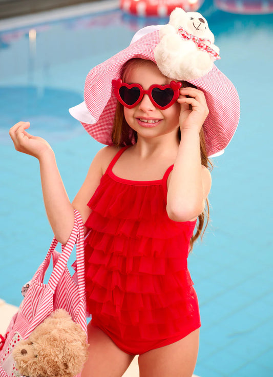 Maiô Infantil Vermelho Tule Pituchinhus