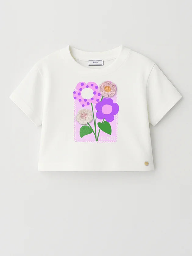 Conjunto Infantil com Flores de Crochê