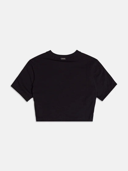 Blusa Baby Tee Preto Urso Strass Authoria