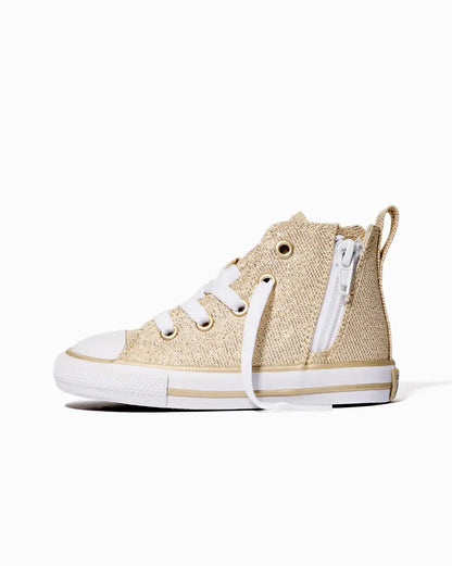 All Star Infantil Chuck Taylor Dourado Side Zip