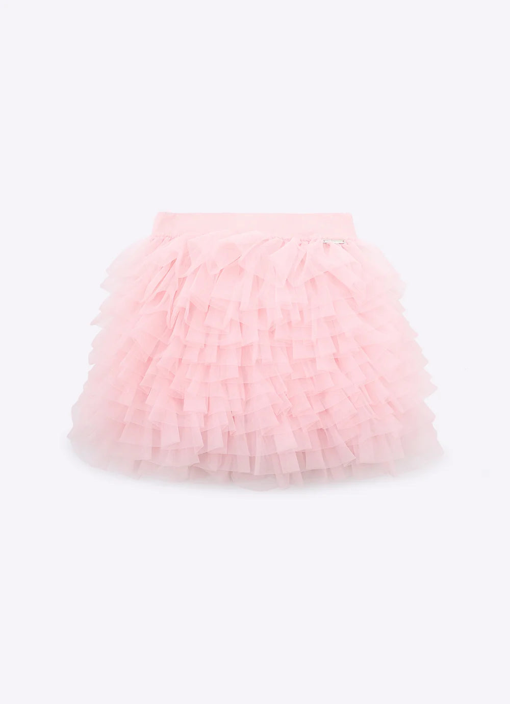 Saia Short Infantil Rosa Cascata Babados Pituchinhus