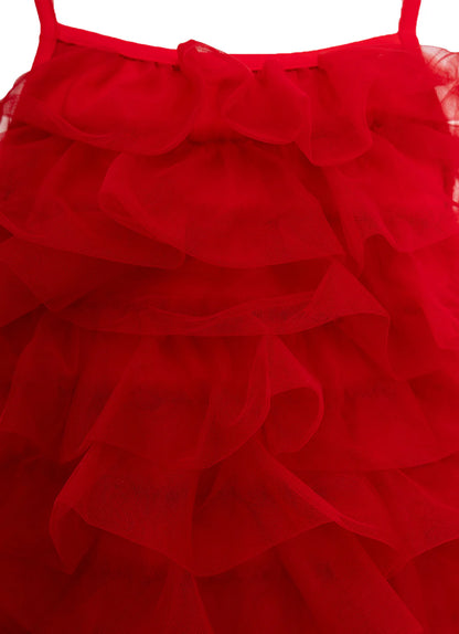 Maiô Infantil Vermelho Tule Pituchinhus