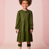 Vestido Infantil Verde Laço Momi