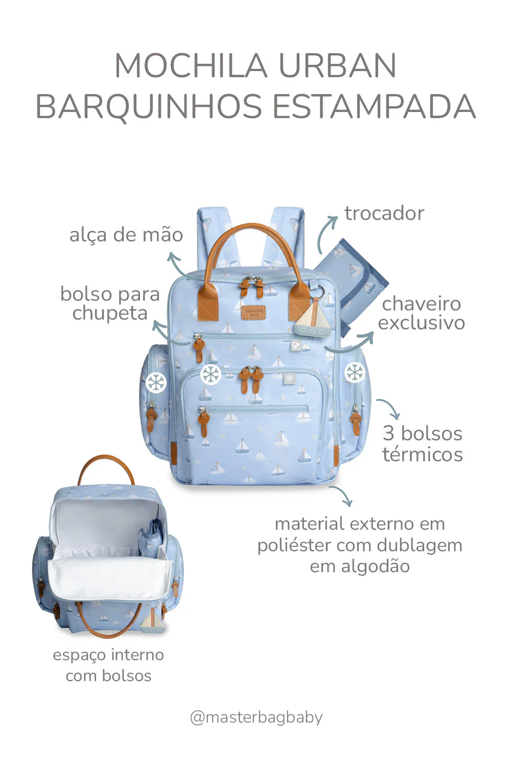 Mochila Barquinhos Azul Masterbag