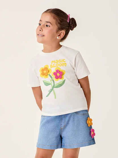 Conjunto Infantil Menina Flor Crochê Buá