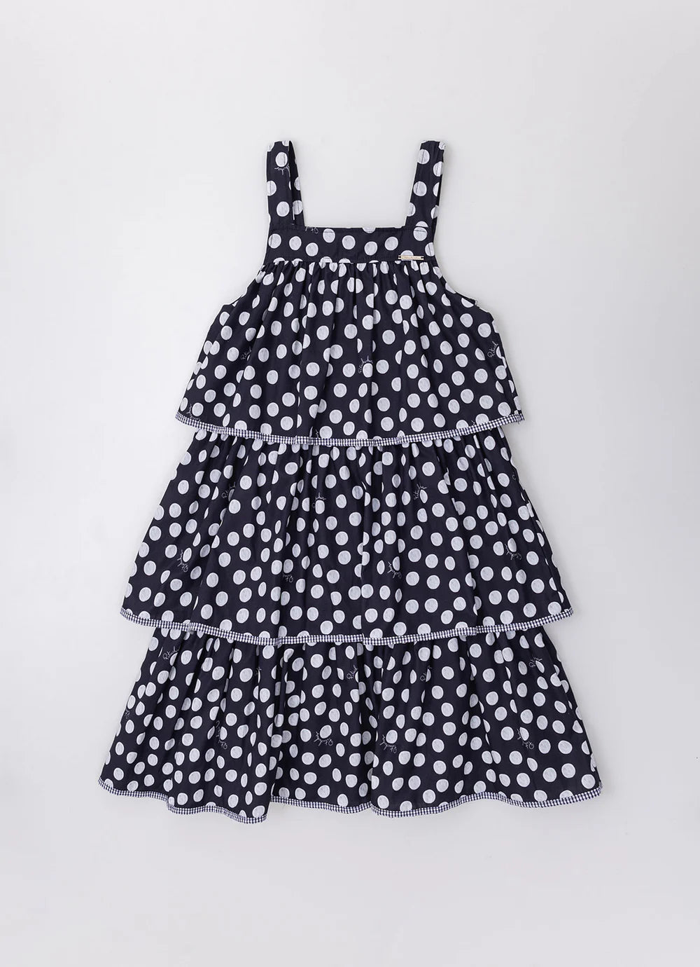 Vestido Infantil Algodão Estampado Poá Pituchinhus