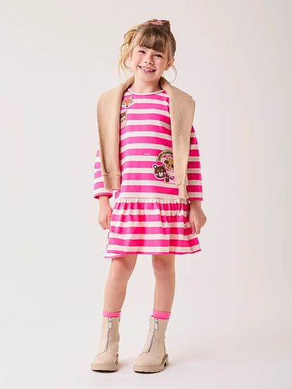 Vestido Infantil Listrado Raposinha