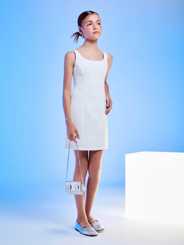 Vestido Teen Alfaiataria com Recorte Authoria