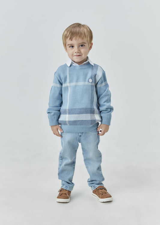 Blusa Tricot Xadrez UM+UM