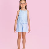 Conjunto Infantil Menina Azul Laços Petit Cherie