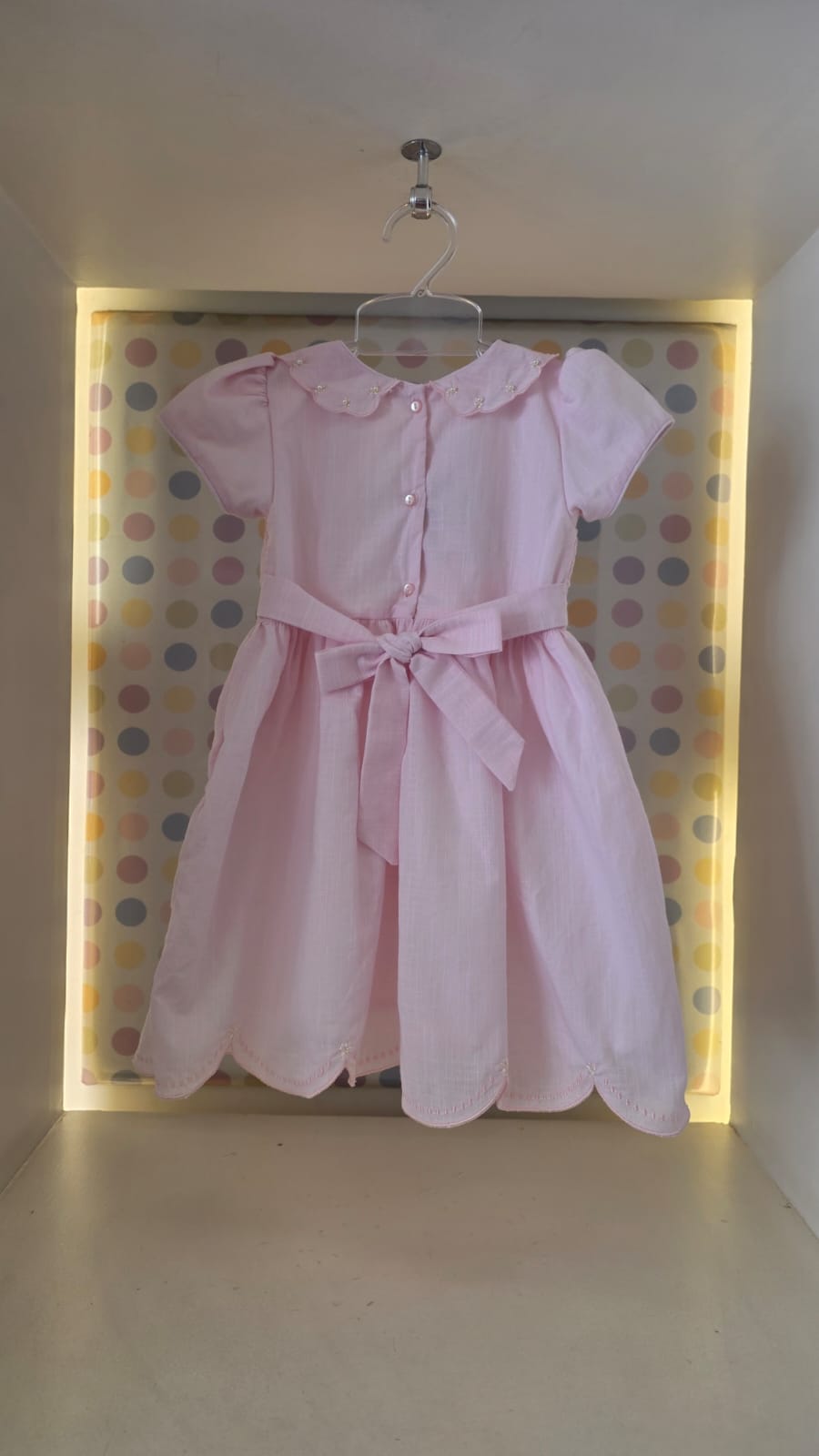 Vestido Infantil Festonê Rosa Buá
