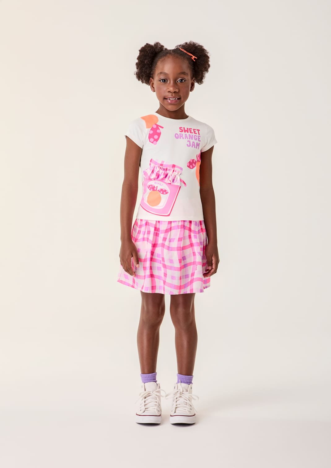 Conjunto Infantil Menina Xadrez Buá